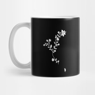 White flower , folk motif Mug